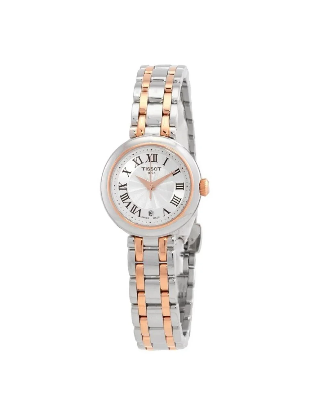NWT Tissot Bellissima Small Lady Quartz White Dial Two-tone Watch